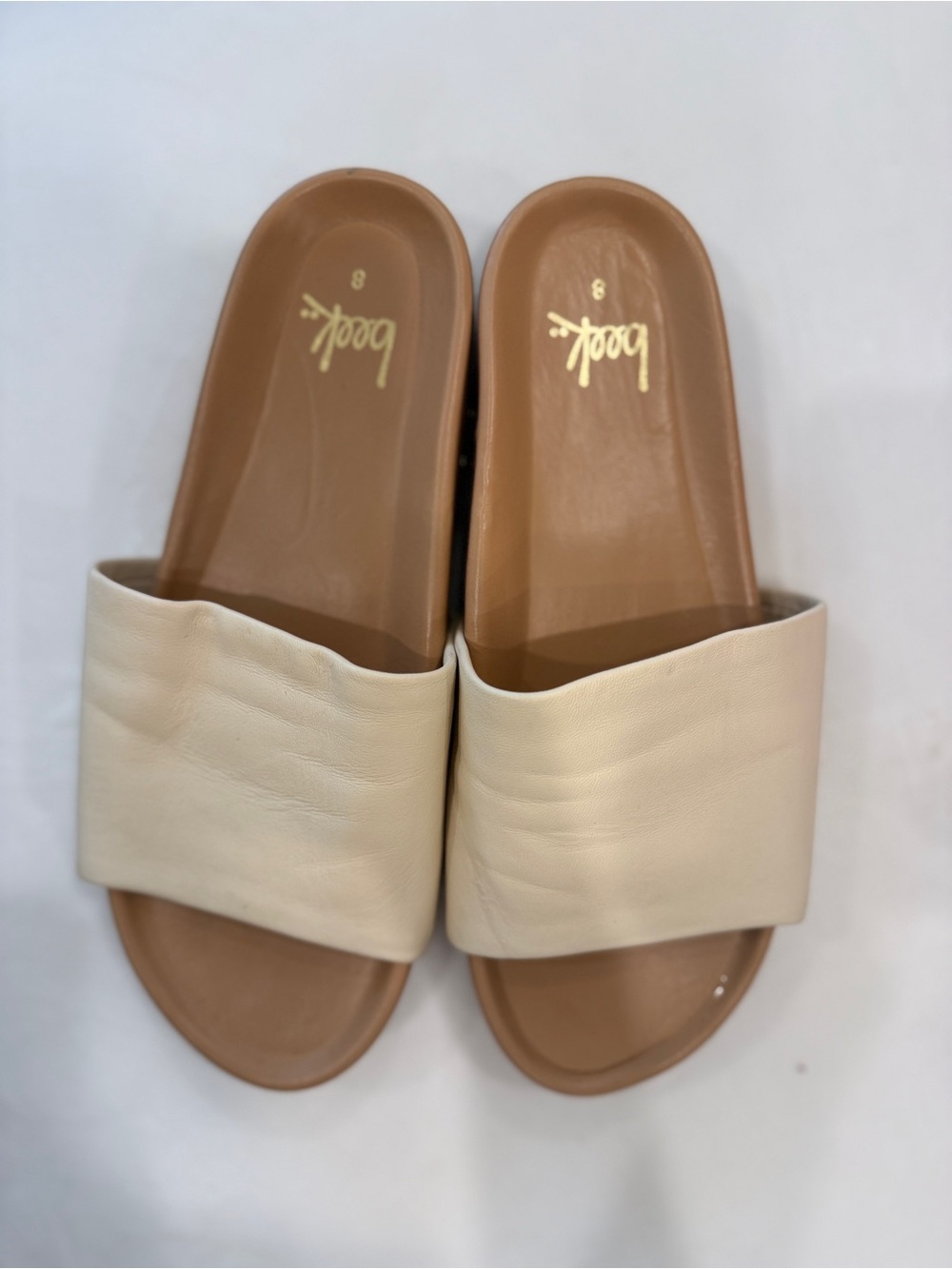 Beek Women's Pelican Slide Sandals Size 8 cream eggshell - Picture 4 of 7